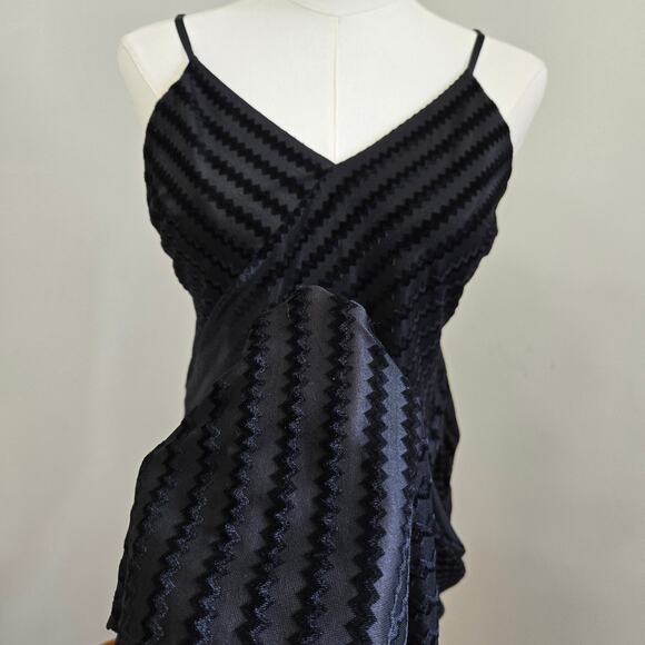 NWT Shoshanna Modern Chic Glam Feminine Silk Velvet Asymmetrical Sheer Dress 6 - Picture 6 of 11